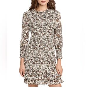 Veronica Beard Farha Floral Smocked Mini Dress